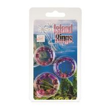 Набор из трех розовых колец разного размера Island Rings Розовый