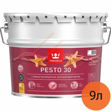 ТИККУРИЛА Песто 30 база A белая эмаль по металлу и дереву (9л)   TIKKURILA Pesto 30 base A эмаль по металлу и дереву полуматовая (9л)