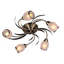 Потолочная люстра OML-358 античная латунь белый E14 5*60W 220V арт.OML-35827-05