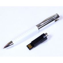 Белая флешка в виде ручки