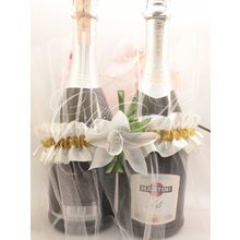 Украшения на бутылки с шампанским Gilliann Spring Flower Gold GLS062