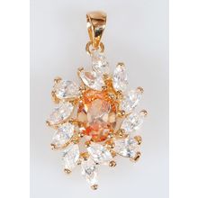 Кулон с фианитом шампань "В стразах"