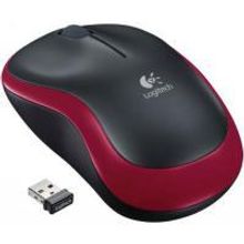 LOGITECH M185 (910-002240) мышь беспроводная оптическая, 1000 dpi, чёрная с красным