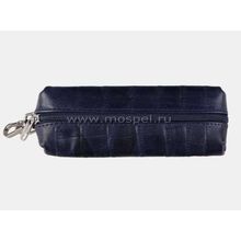 Ключница кожаная K-117 темно-синяя