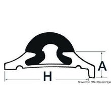 Osculati Anodises aluminium profile 63x15+6 mm Cut-down size 3 6m, 44.485.65