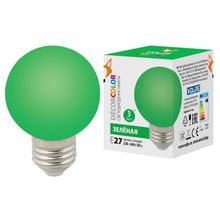 Volpe Лампа светодиодная Volpe E27 3W зеленая LED-G60-3W Green E27 FR С UL-00006958 ID - 266500