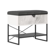 Алмаз. Любимый дом Норд Банкетка 600 (Белый глянец Статуарио Светло-серый, ткань Nitro Black)