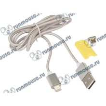 Кабель Gembird "Cablexpert СС-USB2-AMLM3-1M" универсальный, USB A->microB Apple Lightning (1.0м) (ret) [141308]
