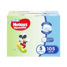 Huggies Ultra Comfort 5 (12-22) кг для мальчиков 105 шт