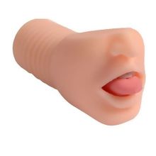 Телесный мастурбатор-ротик с язычком и зубками (220956)