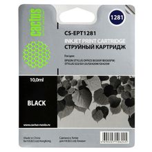 Картридж струйный Cactus CS-EPT1281 черный для Epson Stylus S22 S125 SX420 SX425 Office BX305 (10мл)