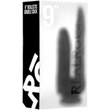 Shots Media BV Чёрный анально-вагинальный фаллоимитатор Realistic Double Cock 9 Inch - 23 см.
