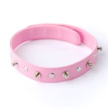 Розовый ошейник с меховой подкладкой (48420)