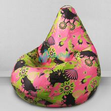 MyPuff кресло мешок Груша Цветы розовые, размер Стандарт, принтованный хлопок: b_557