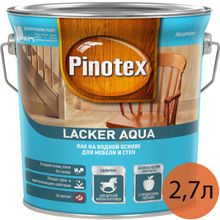 ПИНОТЕКС Аква лак для мебели и стен матовый (2,7л)   PINOTEX Lacker Aqua 10 лак на водной основе для мебели и стен матовый (2,7л)