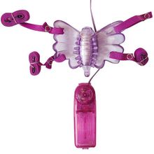 Фиолетовая вибробабочка на ремешках с пультом управления вибрацией Фиолетовый