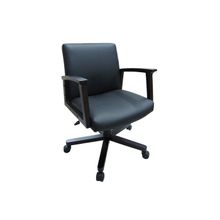 Бюрократ (BURO) Кресло офисное CH-995M-Low черная иск.кожа, низкая спинка, махагон