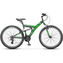 Велосипед горный STELS Focus V 26 (2018) рама 18 черный зеленый арт.LU071325