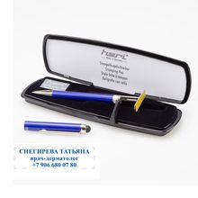 HERI V3303 - ручка со штампом и стилусом для смартфона, синий корпус