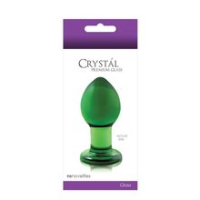 Средняя зеленая стеклянная анальная пробка CRYSTAL PLUG Зеленый