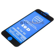 Защитное Стекло 10D для iPhone 6, черное