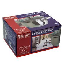 Кастрюля 3,3л со стеклянной крышкой и носиком Regent Inox Cucina 93-CU-04