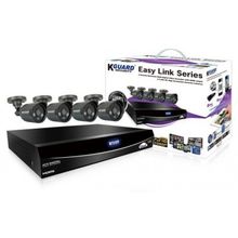 Комплект kguard el421-4hw212b dvr h.264 cloud hdmi qrc 960h 4кан.+4кам.