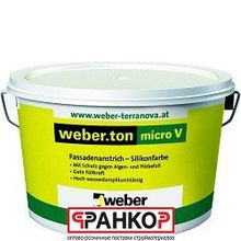 Краска фасадная силиконовая Weber.ton microV 25 кг