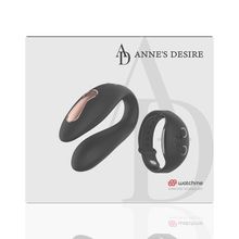 Черный вибратор для пар с пультом-часами Anne s Desire Dual Pleasure Vibe (244947)