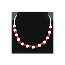 Бусики-Колечки Авторские бусы Кахолонг, Коралл "Эфес" арт.ГРЕ-2649