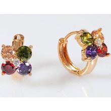 Серьги с mix фианитом "Лето"