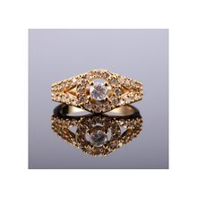 Кольцо с фианитами (Размер: 18.2, Покрытие: Белое золото)