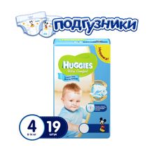 Huggies Ultra Comfort 4 (8-14 кг) для мальчиков 19 шт