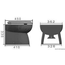 Osculati Faired electrical WC porcelain bowl low 24 V, 50.213.02
