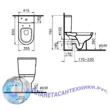 Унитаз напольный VitrA Form 300 9729B003-7200 сиденье с микролифтом