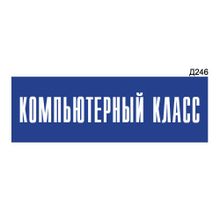 Информационная табличка «Компьютерный класс» прямоугольная Д246 (300х100 мм)