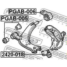 Сайлентблок Рычага Подвески | Перед Прав Лев | Febest арт. PGAB006