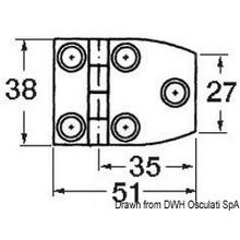Osculati S.S blind hinge 51x38 mm trap, 38.821.05