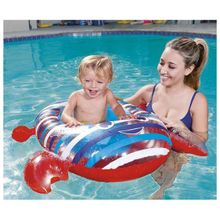 Надувная лодочка с отверстиями для ног и тентом Bestway 34109 (6-18 мес) красная