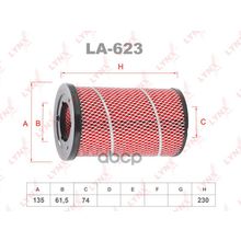 Фильтр Воздушный Nissan Navara (D22_)  Nissan Navara Platform Chassis (D22)  Nissan Np300 Pickup (D22)  Nissan Pick Up (D22) LYNXauto арт. LA623