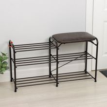 Подставка для обуви с сиденьем, 3 яруса, 89×30×48 см, цвет медный антик
