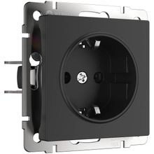 Werkel Розетка с заземлением Werkel черный матовый W1171008 4690389156878 ID - 239160