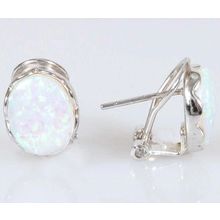 Серьги серебряные с японским опалом "Овал"