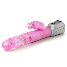 Розовый вибромассажер Butterfly Stroker - 29,8 см.