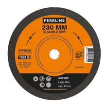 FERRLINE Круг отрезной по металлу FerrLine Express 230 х 2,5 х 22,2 мм A46TBF