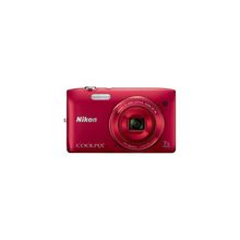 Nikon coolpix s3500 20.1mpix красный  7x 2.7" 720p 25mb sdxc en-el19