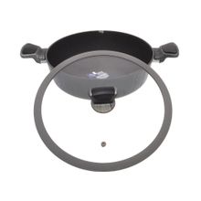 ПМ: Грандлюкс 46434 Жаровня со стеклянной крышкой Repast Pumpkin диаметр 28 см, высота 8 см 4,2 л (индукция)