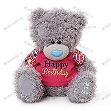 Мишка Тедди Me to you 20 см в красной футболке Happy Birthday