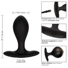 Черная расширяющаяся анальная пробка Weighted Silicone Inflatable Plug M (223431)