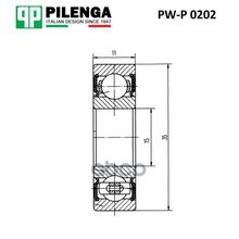Подшипник Генератора Задний (15x35x11) Ваз 2108-2112, 2170, 2190 PILENGA арт. PWP0202
